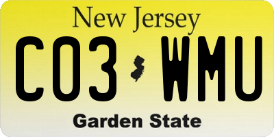 NJ license plate C03WMU