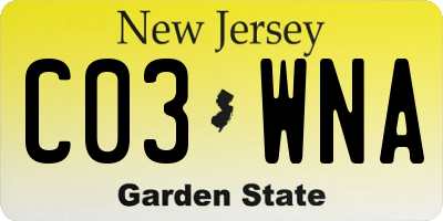 NJ license plate C03WNA