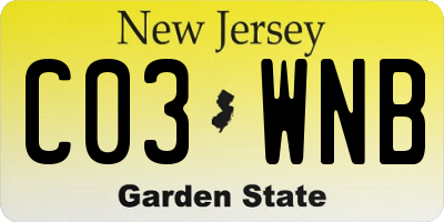 NJ license plate C03WNB