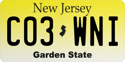 NJ license plate C03WNI