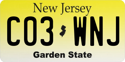 NJ license plate C03WNJ