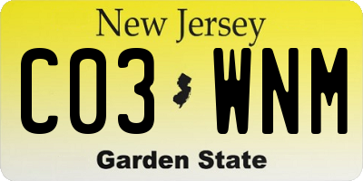 NJ license plate C03WNM