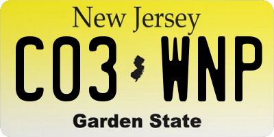 NJ license plate C03WNP