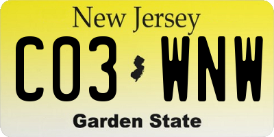 NJ license plate C03WNW