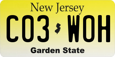 NJ license plate C03WOH