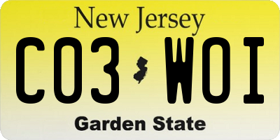 NJ license plate C03WOI