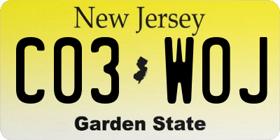 NJ license plate C03WOJ