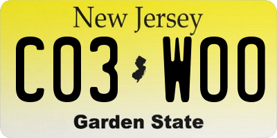 NJ license plate C03WOO