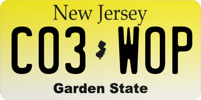 NJ license plate C03WOP