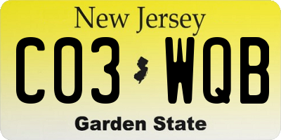 NJ license plate C03WQB