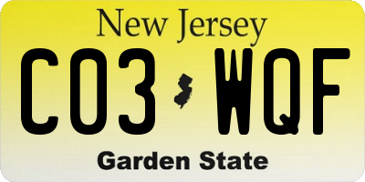 NJ license plate C03WQF