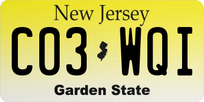 NJ license plate C03WQI