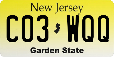 NJ license plate C03WQQ