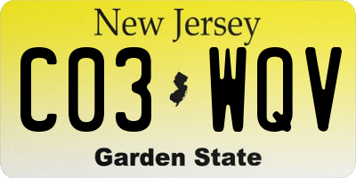 NJ license plate C03WQV
