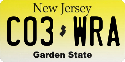 NJ license plate C03WRA
