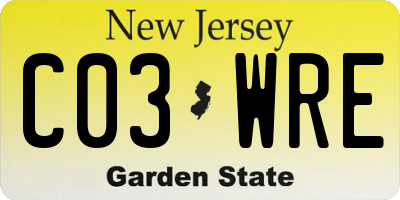 NJ license plate C03WRE