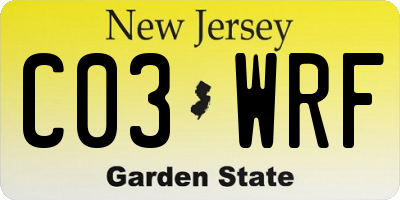 NJ license plate C03WRF