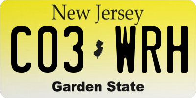 NJ license plate C03WRH