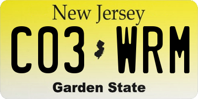 NJ license plate C03WRM