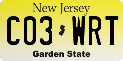 NJ license plate C03WRT