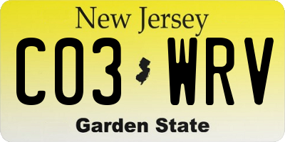 NJ license plate C03WRV