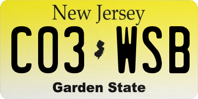 NJ license plate C03WSB
