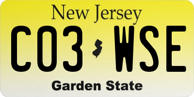NJ license plate C03WSE