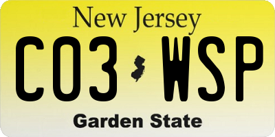 NJ license plate C03WSP