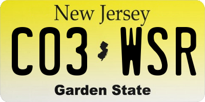 NJ license plate C03WSR