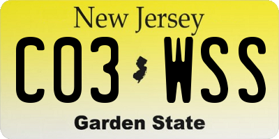 NJ license plate C03WSS
