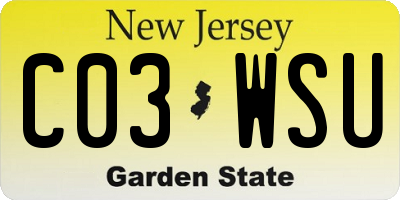 NJ license plate C03WSU