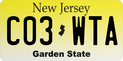 NJ license plate C03WTA