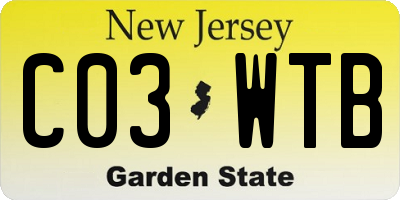 NJ license plate C03WTB