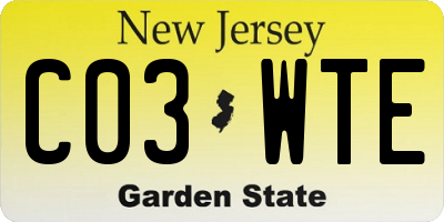 NJ license plate C03WTE