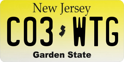 NJ license plate C03WTG