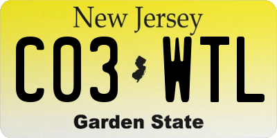 NJ license plate C03WTL