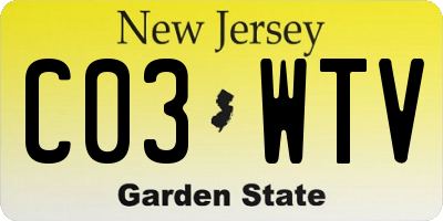 NJ license plate C03WTV