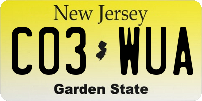 NJ license plate C03WUA
