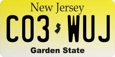 NJ license plate C03WUJ