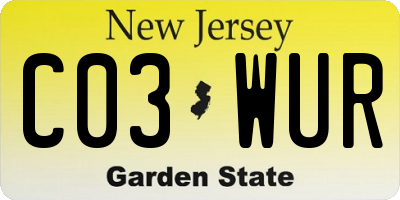 NJ license plate C03WUR