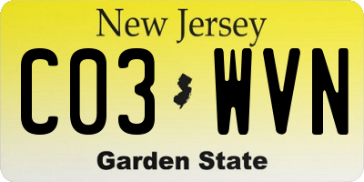 NJ license plate C03WVN