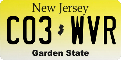 NJ license plate C03WVR