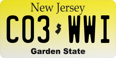 NJ license plate C03WWI