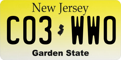 NJ license plate C03WWO