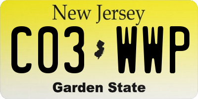 NJ license plate C03WWP