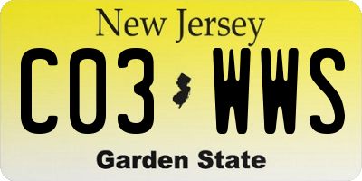NJ license plate C03WWS
