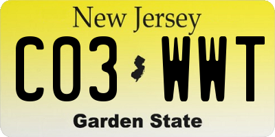 NJ license plate C03WWT