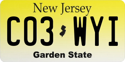 NJ license plate C03WYI