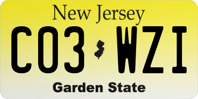 NJ license plate C03WZI