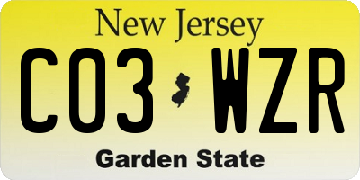 NJ license plate C03WZR